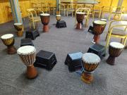 Letní bubnování - přípravy prostoru :-)